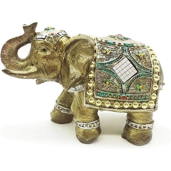 Other - Mose Cafolo Stunning Brass Bronze Color 6" Elegant Elephant Trunk Feng Shui Stat
